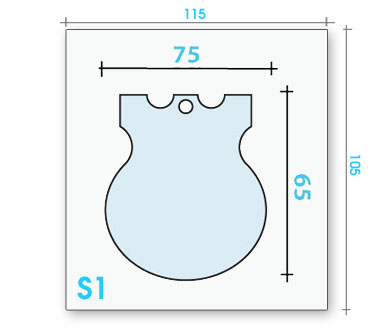 Card badge S1 dimensions and cut-out shape